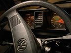 Steering wheel and dashboard of a Volkswagen vehicle