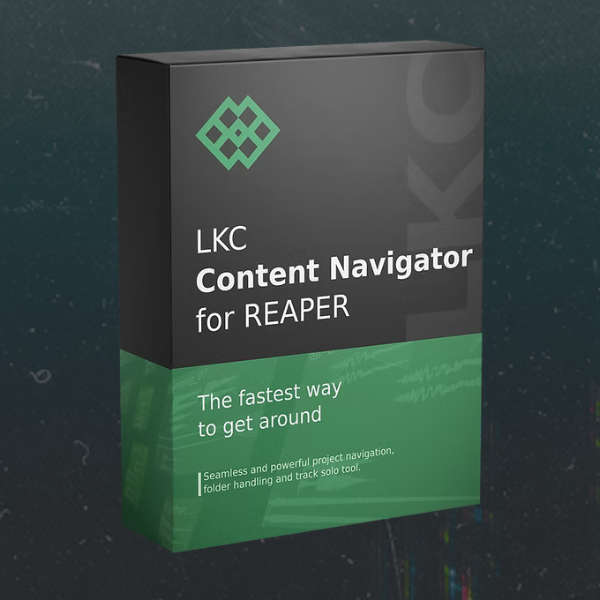 LKC Content Navigator for REAPER software package on a dark background